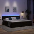 vidaXL LED úložná posteľ s matracom Čierna 200 x 200 cm Zamat