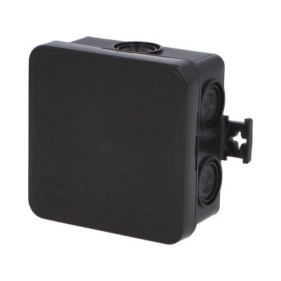 Krabica F8 čierna - MiniBOX IP55 rozbočovacia, s naklapávacím víčkom, 75 × 75 × 40 mm
