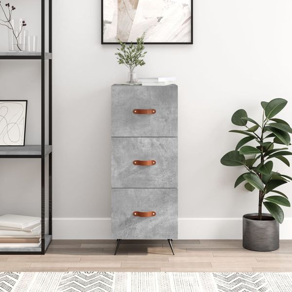 vidaXL Komoda betónovo sivá 34,5x34x90 cm spracované drevo