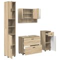 vidaXL Sada kúpeľňového nábytku 4 ks Sonoma dub 35 x 30 x 192 cm