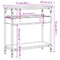 vidaXL Konzolový stolík s policou hnedý dub 75x29x75 cm kompoz. drevo