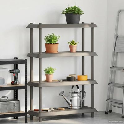 vidaXL Policová jednotka 4 úrovní 100 x 40 x 136,5 cm PP Svetlosivá