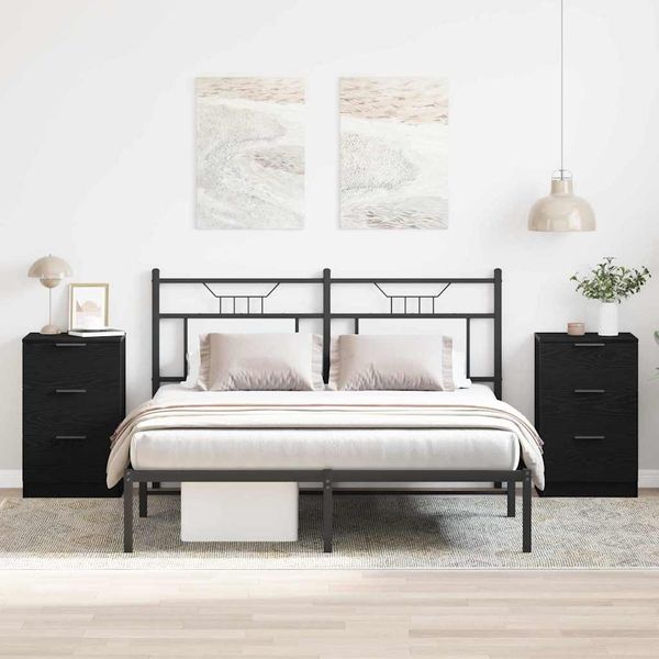 vidaXL Nočný stolík 2 pcs Čierny dub 40 x 65 x 65 cm Kompozitné drevo