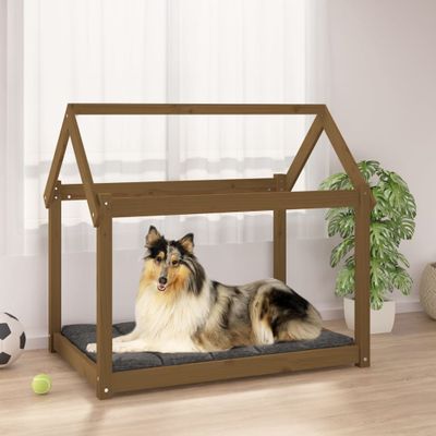 vidaXL Posteľ pre psa medovohnedá 101x70x90 cm borovicový masív
