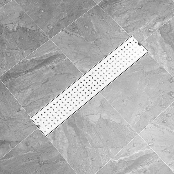 vidaXL Sprchový odtok bodkovaný 63x14 cm nehrdzavejúca oceľ