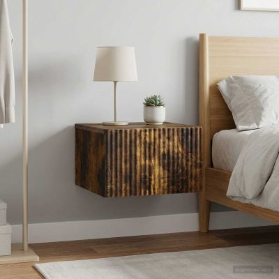 vidaXL Nástenná nočná skrinka 2 ks Dymový dub 33 x 34,5 x 20 cm