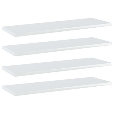 vidaXL Prídavné police 4ks, lesklé biele 60x20x1,5cm, kompozitné drevo