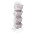vidaXL Regál so 4 košíkmi kvetovaný 35x35x125 cm drevený
