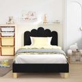 vidaXL Detský rám na posteľ s čelom Čierna 80 x 200 cm Látka