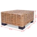 vidaXL Konferenčný stolík 45x45x30 cm prírodný ratan