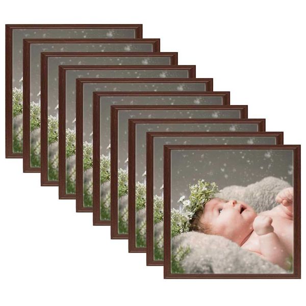vidaXL Fotorámiky na stôl, koláž 10 ks, tmavočervené 20x20 cm