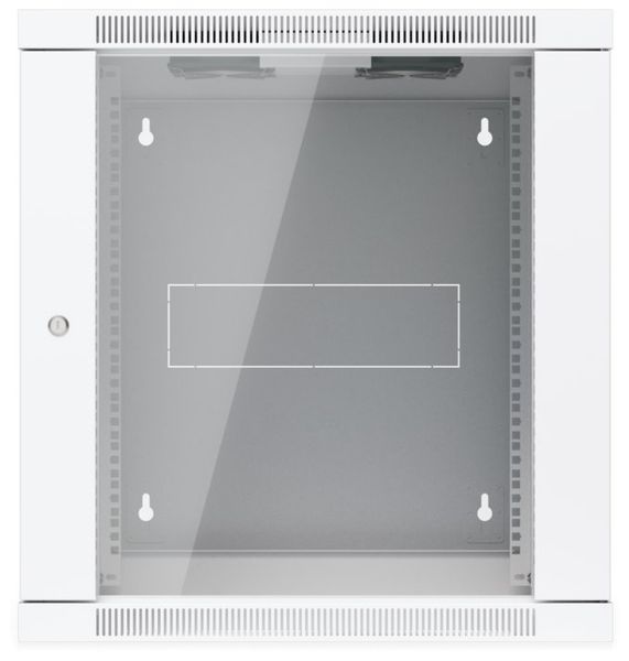 Ubiquiti UniFi 12U Rack Cabinet Wall SW Glass - Nástěnný rozvaděč, výška 12U, ventilátory, prosklené dveře, dvoudílný Rack, 12U, nástenný, sklenené dvere, ventilátory, 80 kg nosnost, 600 × 703 × 639 mm, bílý