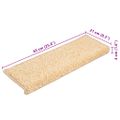vidaXL Schodové rohože 10 ks 65x21x4 cm krémové s obdĺžnikovým okrajom