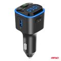 FM transmitter 1×USB-A 2×USB-C 12/24V AMiO-04651