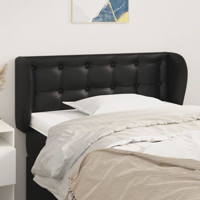 vidaXL Čelo postele so záhybmi čierne 103x23x78/88 cm umelá koža