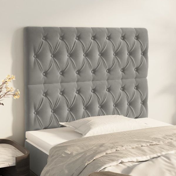 vidaXL Čelo postele svetlosivé 90x7x118/128 cm zamatové