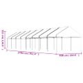 vidaXL Altánok so strechou, biely 17,84x4,08x3,22 m, polyetylén