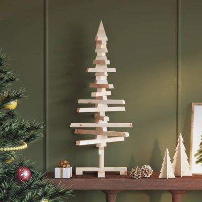 vidaXL | Drevený vianočný stromček | prirodzené 90 cm Borovicový masív