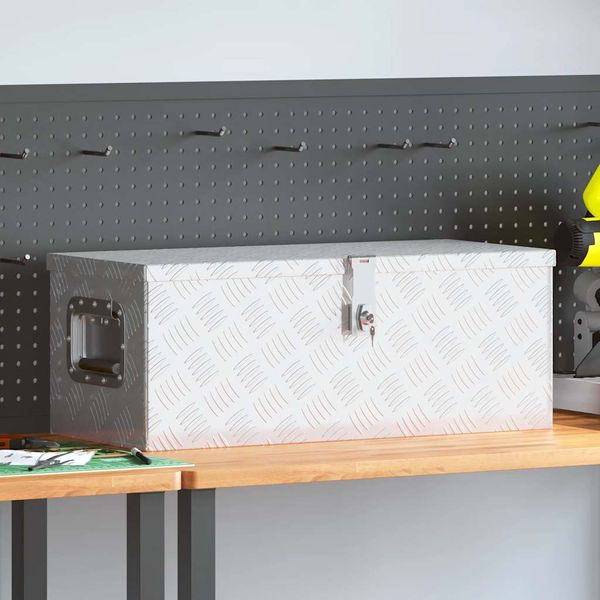 vidaXL Úložný box strieborný 70x31x27 cm hliník