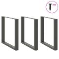 vidaXL Nohy k jedálenskému stolu v tvare U, 3 ks, antracitové, 80 x (72-73) cm, oceľ