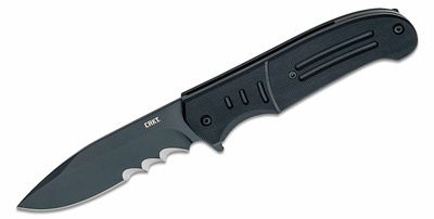 CRKT CR-6885 Ignitor® Assisted Black vreckový nôž 8,8 cm, celočierna, G10