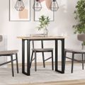 vidaXL Jedálenský stolík v tvare O 100x50x75,5 cm borovica a oceľ