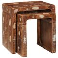 vidaXL Zásuvné stoly 2 ks Hnedá 46 x 40 x 46 cm Masívne obnovené drevo