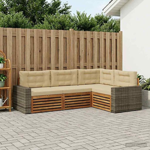 vidaXL Záhradná súprava gaučov 4 pcs Prírodná a béžová