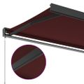 vidaXL Ručne zaťahovacia markíza vínová 350x250 cm