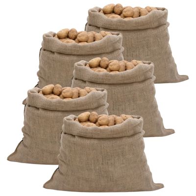 vidaXL Jutové vrecia 5 ks 100 x 110 cm 100 % juta 220 g/m²