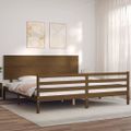 vidaXL Posteľný rám s čelom medovo-hnedý 200x200 cm masívne drevo