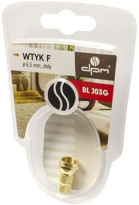 F konektor 6,5mm skrutkovací, ZLATO v blistri F konektor 6,5mm šroubovací, ZLATO v blistre