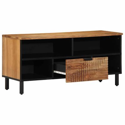 vidaXL TV skrinka Hnedá 100 x 33 x 46 cm Masívne mango drevo