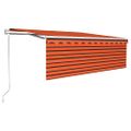 vidaXL Automatická markíza s tienidlom 4,5x3 m oranžovo-hnedá