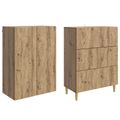 vidaXL Sada skríň 2 ks 66 x 34,5 x 90 cm Kompozitné drevo Dub artisan
