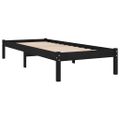 vidaXL Posteľný rám čierny drevený masív 75x190cm malé jednolôžko