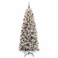 vidaXL Umelý vianočný stromček Biela 180 cm PVC a plast a oceľ a PE