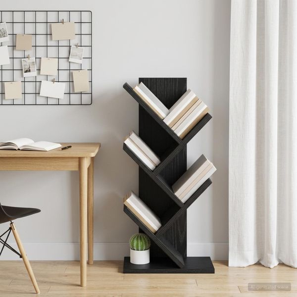 vidaXL Knižnica na stromy 4-úrovňová 30 x 18 x 60 cm Kompozitné drevo