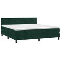 vidaXL Posteľný rám boxsping s matracom tmavozelený 180x200 cm zamat
