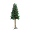 vidaXL Úzky vianočný stromček, pravé drevo a šišky, zelený 210 cm, PVC