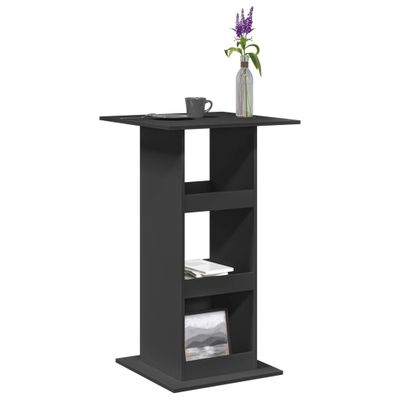 vidaXL Barový stôl s policami čierny 60x60x102 cm kompozitné drevo