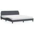 vidaXL Posteľ s matracom Dover tmavosivý 180x200 cm zamat