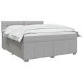 vidaXL LED boxspring posteľ s matracom Svetlosivá 180 x 200 cm Látka