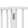 vidaXL Brána pre psa s dvere sklad. 12pan. biela 960cm topoľové drevo