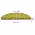 vidaXL Schodové rohože 30 ks 56x17x3 cm zelené polkruhové