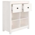 vidaXL Komoda biela 70x35x80 cm borovicový masív