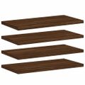 vidaXL Nástenné police 4 ks hnedý dub 40x20x1,5 cm kompozitné drevo