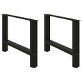 vidaXL Nohy konferenčného stolíka, čierne, 2 ks, 70 x (42-43) cm, oceľové