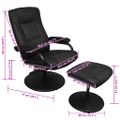 vidaXL TV kreslo s podnožkou, čierne, umelá koža