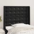 vidaXL Čelo postele so záhybmi čierne 83x16x118/128 cm umelá koža